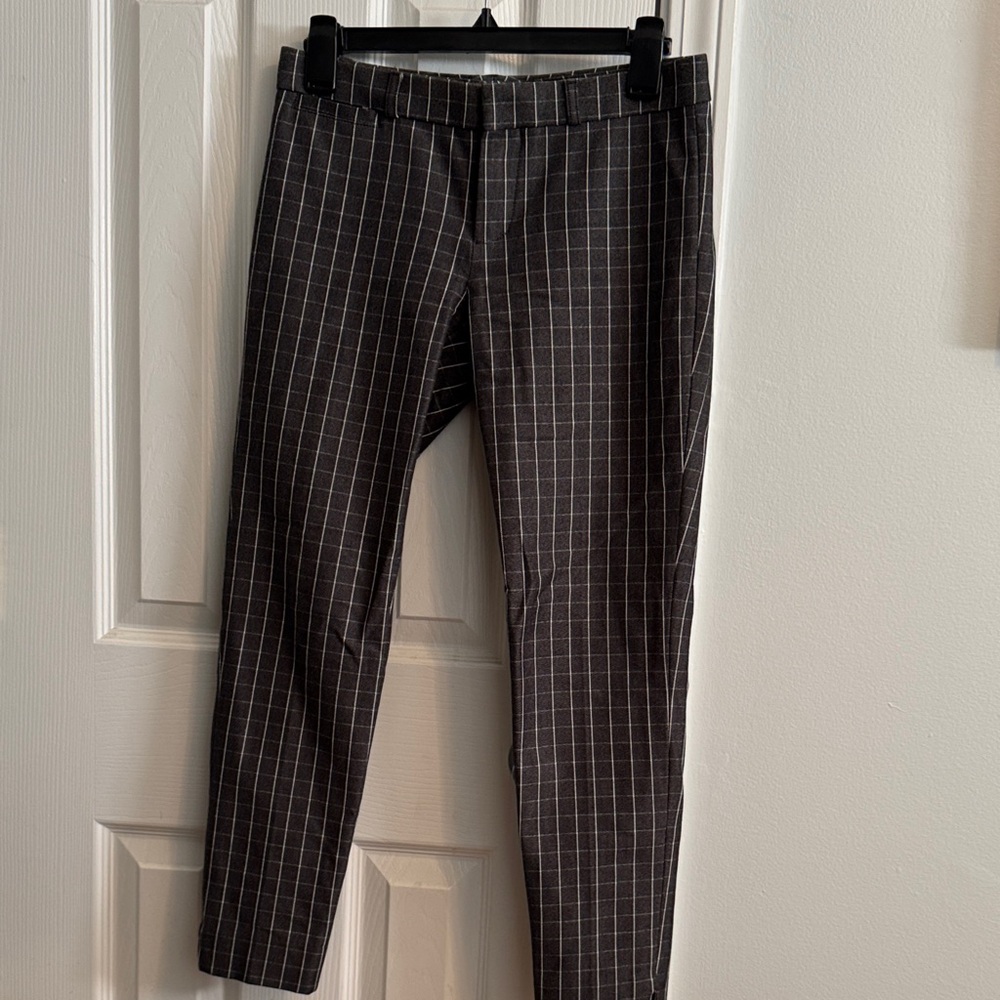 Banana Republic Women’s Gray Checkered Pants Sloan Petite Size 0